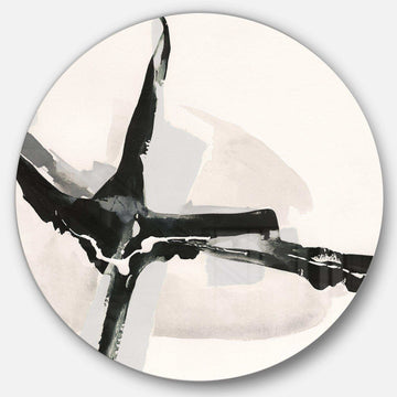 Abstract Neutral I Geometric Metal Circle Wall Art